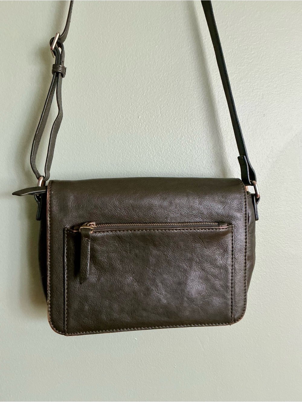 Danier Leather Bag Green USA Y2K Quiet Luxury Dark Academia Minimalist VTG Boho